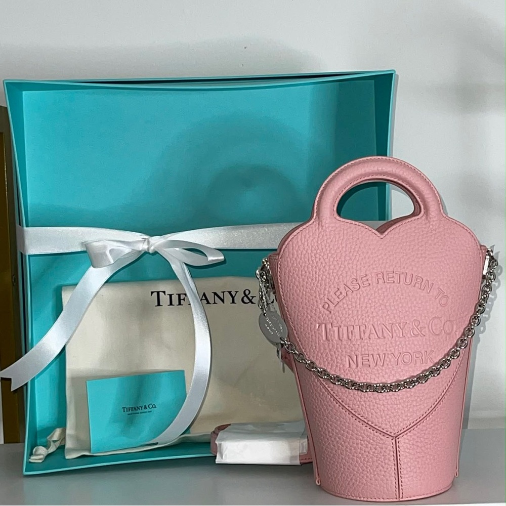 TIFFANY & Co. Return to Tiffany Crossbody Bag Pink Leather With Box Rare Color
